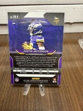 Justin Jefferson PB-9 Panini Prizm Black Rookie Card Vikings. rookie card picture