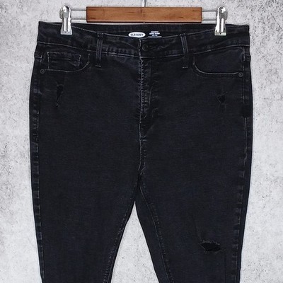 Old Navy womens super skinny high rise jeans size 14 stretch slimming charcoal