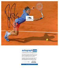 ROGER FEDERER AUTOGRAPH SIGNED 8x10 PHOTO TENNIS US OPEN FRENCH OPEN ACOA