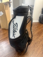 Titleist Vintage Black  White Faux Leather Golf Club Cart Bag