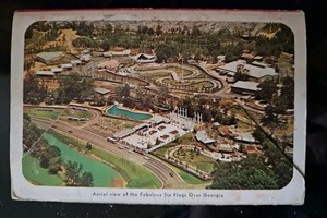 Vintage  Full Color Six Flags Over Georgia Souvenir Postcard Book 