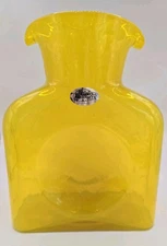 Blenko 2025 Citrine 384 Water Bottle SIGNED 8" Double Spout GLOWS