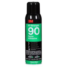 3M Hi-Strength Spray Adhesive 90, Clear, 16 fl oz Can Net Wt 12.23 oz 