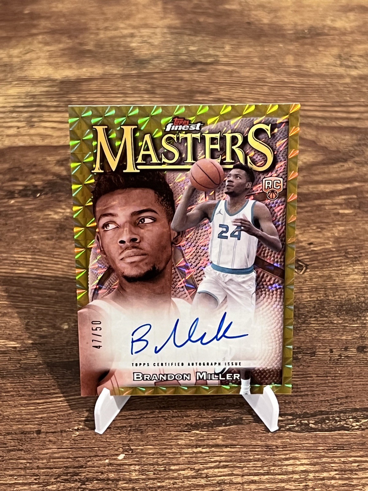 2023-24 Brandon Miller Topps Finest Chrome Masters Gold Refractor Auto /50