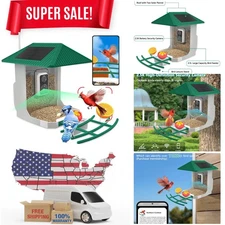 Bird Feeder Smart Bird Feeder With Camera Solar Powered Solar Roof Freship