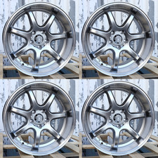 18x9.5 T7r Work Style Gunmetal Ml Wheels 5x114.3 Et22 Fits Honda Toyota Nissan