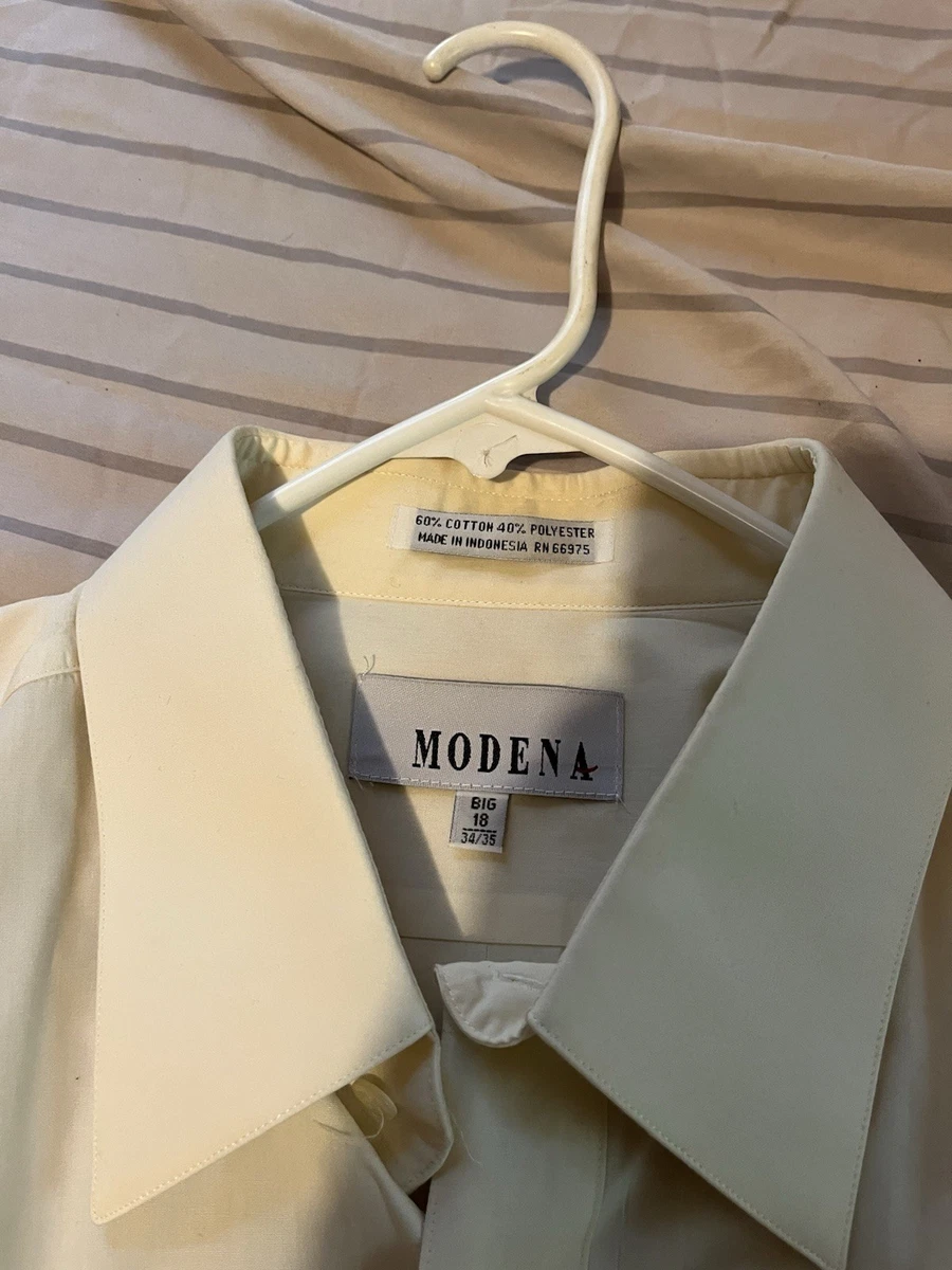 modena ivory dress shirt Modena-White-Poplin-Dress Shirt 17.5 / 40/41