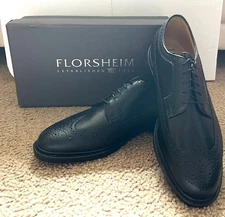 Florsheim Imperial Kenmoor 17109 78 Blk Tumble Wingtip Oxford Shoe Men's 9.5 EEE