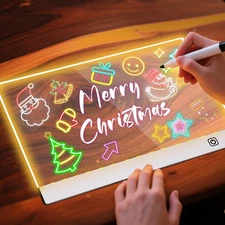 Led Drawing Board with 7 Color 4 Mode, Light up Message Note Board with 7 Mar...