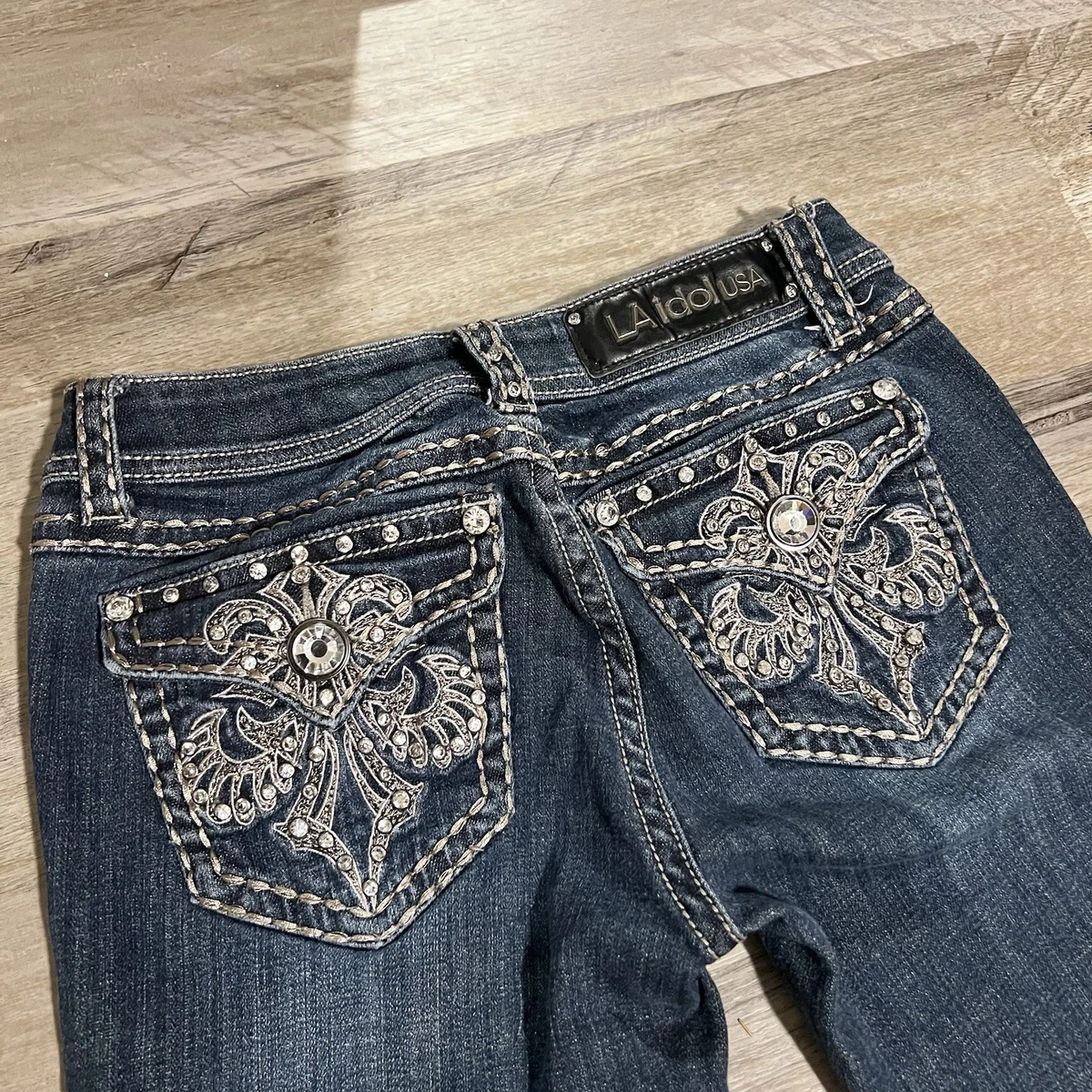 Jeans LA Idol Pour Juniors - Taille 5, Coupe Tapered Délavée, Longueur Intérieure 29 Pouces