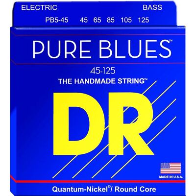 DR PB5-45 Pure Blues Bass strings (45-125), 5-String, Quantum-Nickel / Round