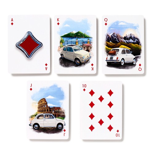 Classic Fiat 500 Car Standard Deck of Playing Cards - Gift for Motor Car Fans - Picture 5 of 7