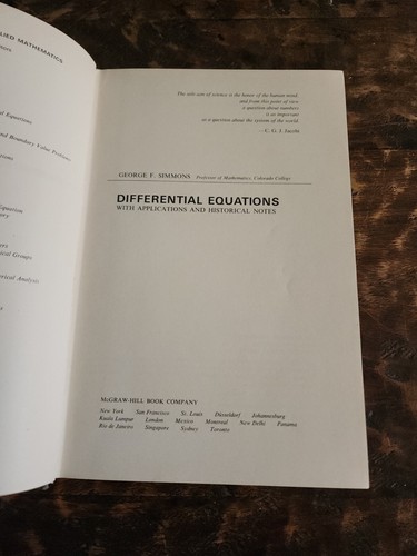 Differential Equations With Applications And Historical Notes By George Simmons - Picture 4 of 15