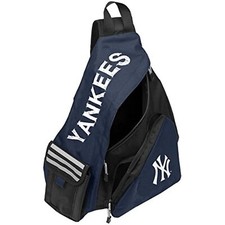 MLB New York Yankees Sling Backpack, 20" Black/Navy overnight travel carry on