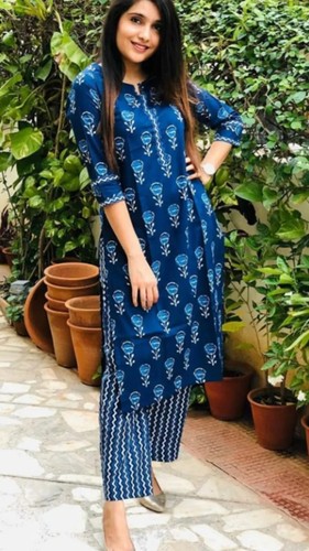 indigo cotton kurti