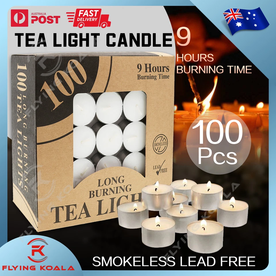 Tealight Candles 100Pack Tea Light Candles Tealights Home Party Wedding 9 Hours