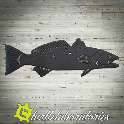 Spotted Seatrout Silhouette Metal Wall Art Hanging Home Decor Fishing Saltwater 