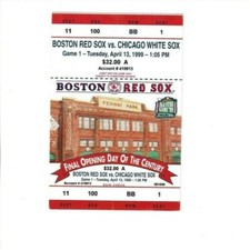 1999, April 1, 1999,  Opening Day.  Chicago White Sox at Boston Red Sox 