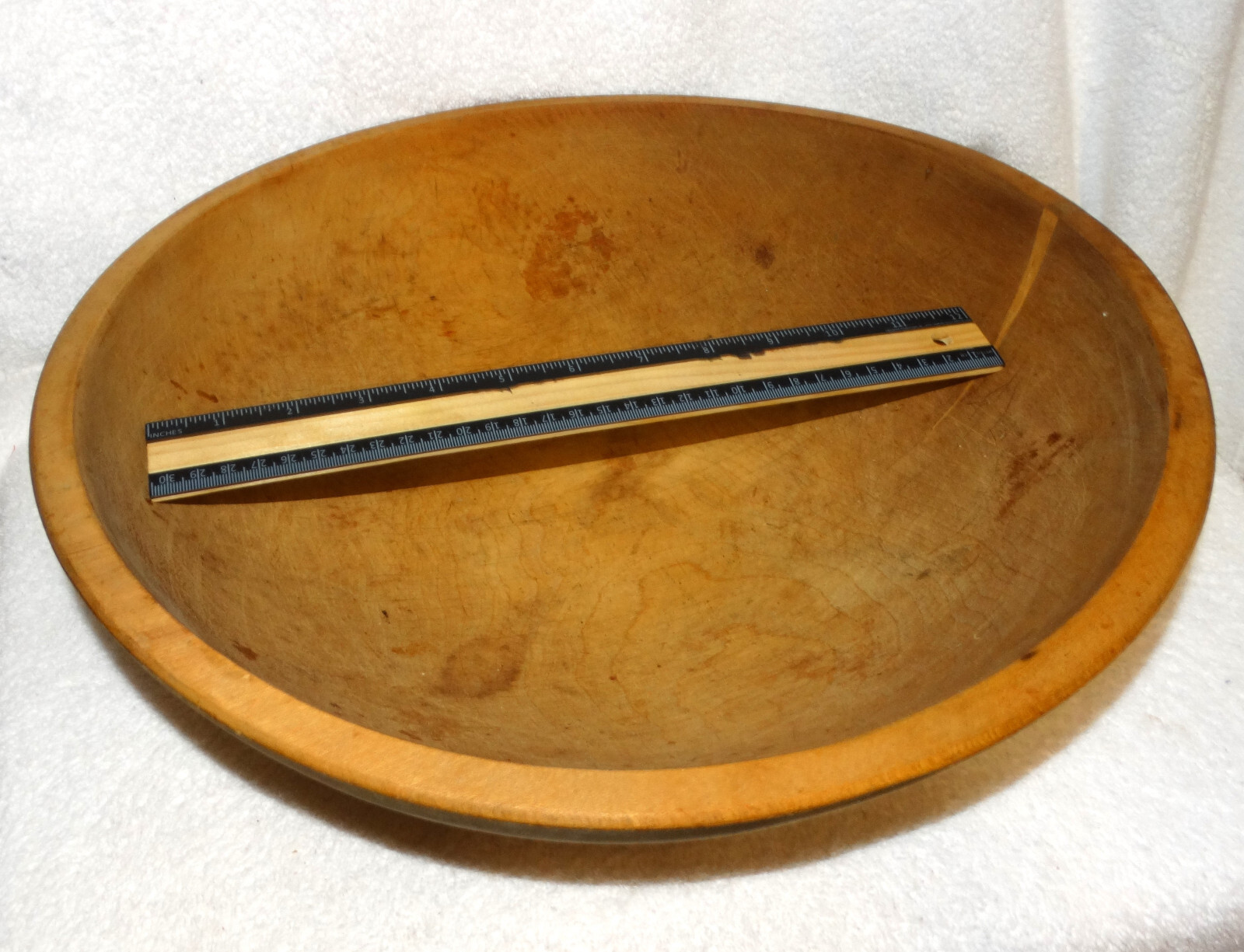Large 15” Antique Wood Mixing Dough Bowl Vintage Salad/Fruit Bowl eBay