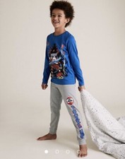 BNWT Marks and Spencer Boys Blue Cotton Rich Lego® Ninjago Pyjama Set 9-10 years