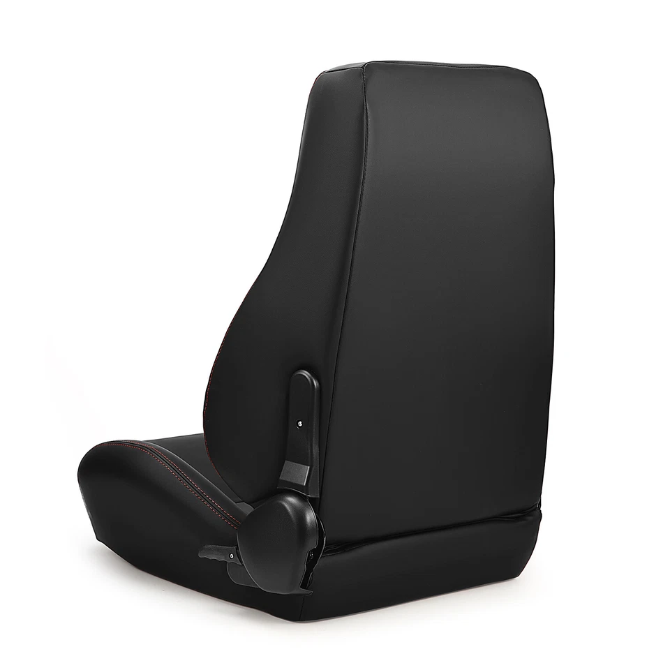 Universal 1 Pair Black OBS Style Seats Reclinable PVC Leather Car Seats - Image 4 of 4