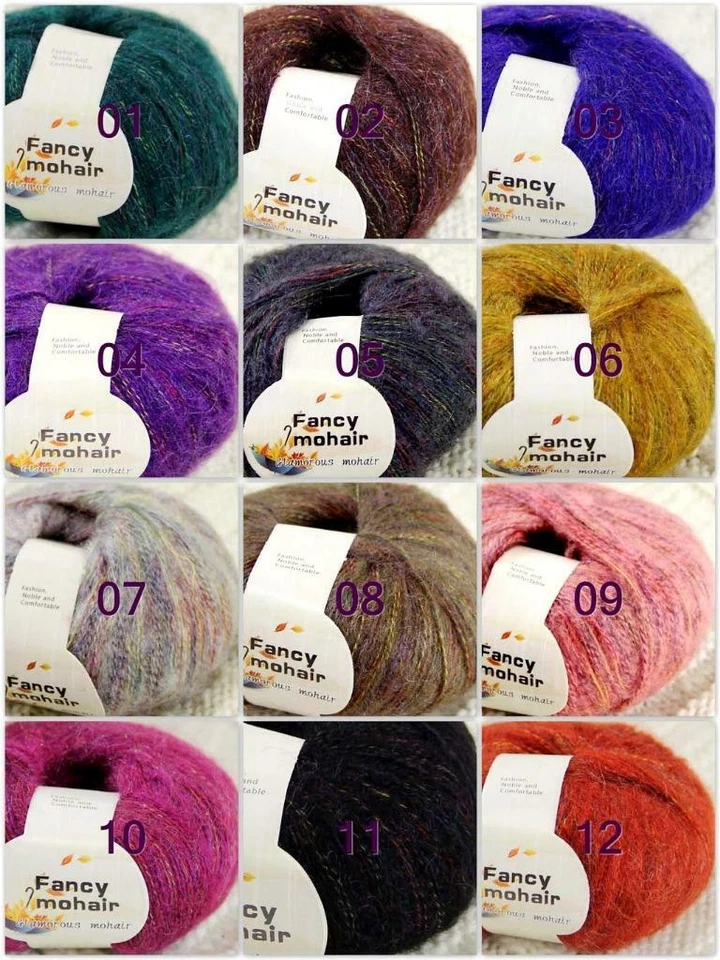 Sale 1BallX50g Fluffy MOHAIR Rainbow Sweater Shawl Wrap Hand Knit Crochet Yarn - Image 2 of 4