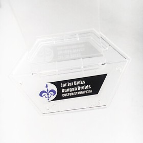 Display Stand for LEGO 7929 Jar Jar Binks Gungan Droids, Acrylic 3D stand only.