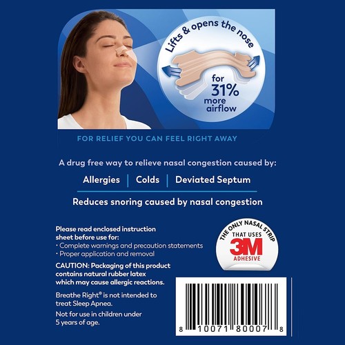 Breathe Right Original Nasal Strips 30 Large Strips - Picture 2 of 7
