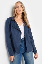 Lts Tall Faux Suede Biker Jacket