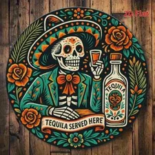 BAR Sign Rustic Metal RETRO Garage Man Cave Tequila SERVED HERE  Mexico