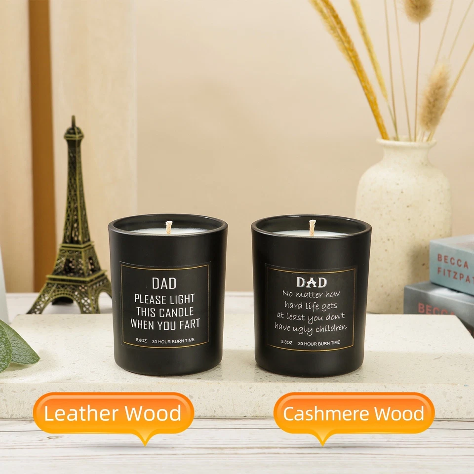 Juego de velas de lujo 100% soja no tóxicas. Gran regalo para el día del padre divertido regalo Foto 3 de 4