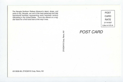 Nevada Northern Railway Museum Postkarte Ely Depot Wassertank - Bild 2 von 2