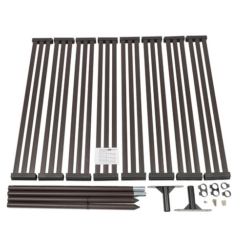 Outdoor Privacy Screens Freestanding, 43" W x 59" H Metal Slatted Privacy Panels - Picture 8 of 13