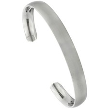 8mm Titanium Dome Cuff Bangle Bracelet, Matte Finish Comfort Fit