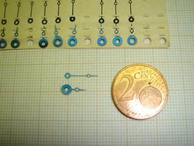 Paire D'aiguilles Heure/Minute Pour Montre De Gousset COQ - Acier Bleui - 11x7 Mm - Neuf