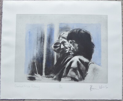 RONNIE WOOD MICK JAGGER & CHARLIE WATTS RELAXING Etching SIGNED
