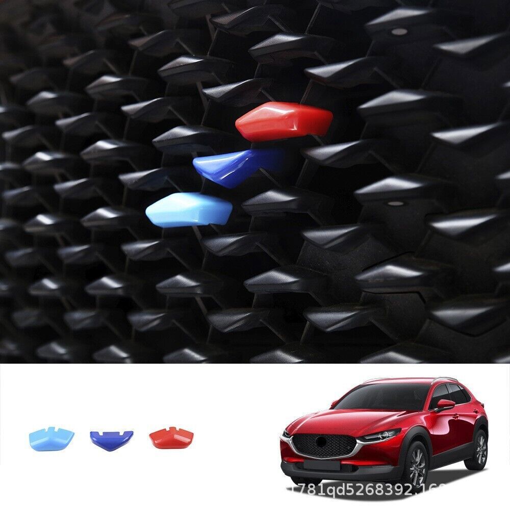 3x Front Grille Grill Decor Sequins Cover Trim 3-colour For Mazda