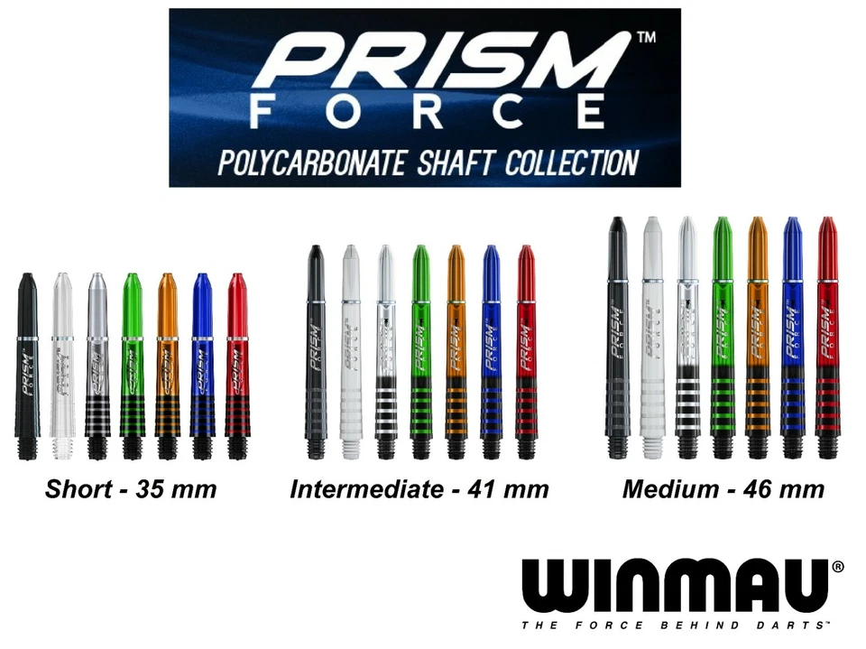 Dart 3, 6 oder 9 Stück Winmau Prism Force Schäfte - Größe & Farbe wählbar- Shaft