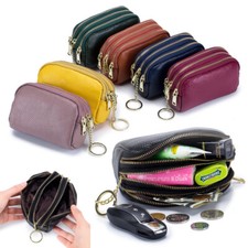Women Leather Change Wallet Zipper Credit Card Holder Coin Purse Small Keychain