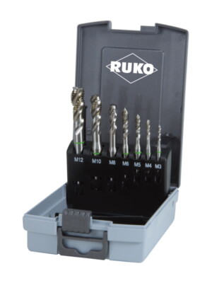 RUKO Maschinengewindebohrer Satz HSSE-Co5 7 tlg Form C/ 35°RSP Gewindebohrer Set