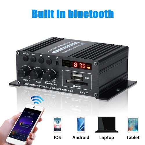 400W bluetooth Power Digital Amplifier HIFI FM Audio Home Car W/ Remote Control - Picture 4 of 12