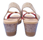 Women's  Malu Sandals Red Size 9 Tan Strappy Wedge Platform Heels Shoes Comfort — photo 4