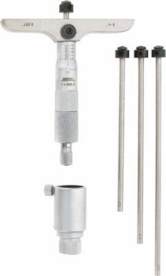 SPI 0 to 4'' Range, 4 Rod, Mechanical Depth Micrometer Ratchet Stop Thimble, 4...