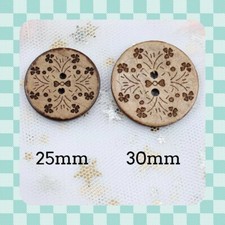 Buttons - Coconut Shell - 25mm - 30mm - Heart - Flower- Pattern -  Sewing