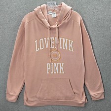 PINK Victoria's Secret Women Sweatshirt Medium Hoodie Logo Fleece Pullover