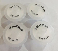 (4) Whatman Syringe Filter Polypropylene Puradisc  .45um Pore Size 25mm Diameter