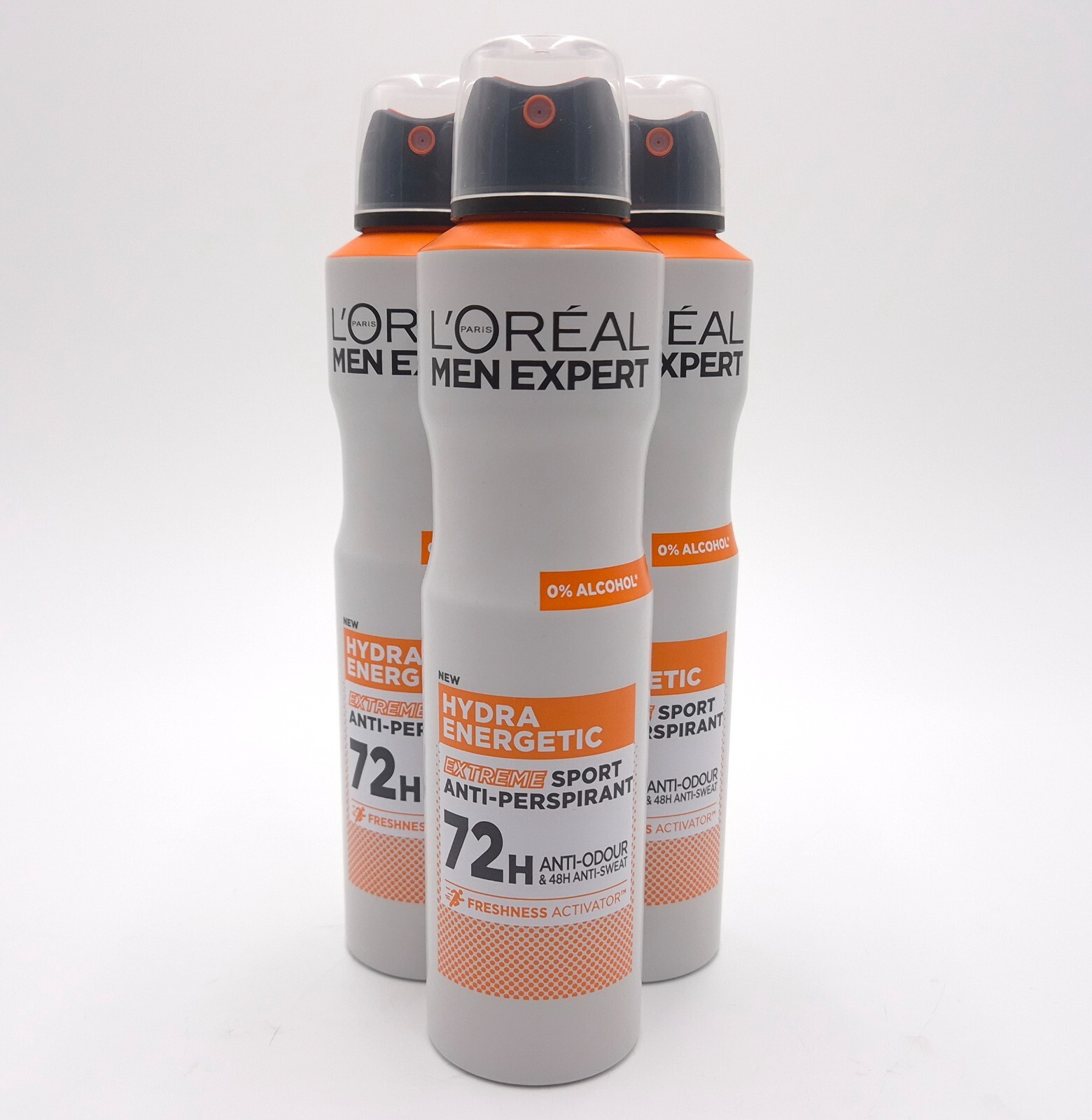 L'OREAL MEN EXPERT HYDRA ENERGETIC ANTI-PERSPIRANT DEODORANT 250ML CAN 3 PACK