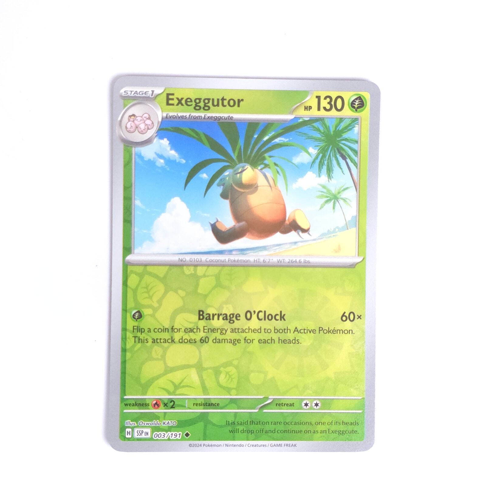 Exeggutor 003/191 Pokemon SV08: Surging Sparks Uncommon Reverse Holo NM