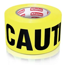 XFasten Caution Tape Roll, Non Adhesive, 3-Inch x 1000-Foot