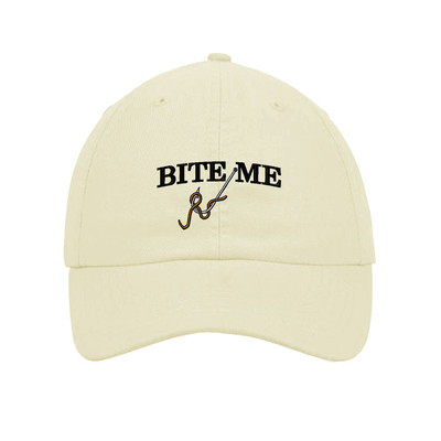 Bite Me Embroidered SOFT Unstructured Adjustable Hat Cap